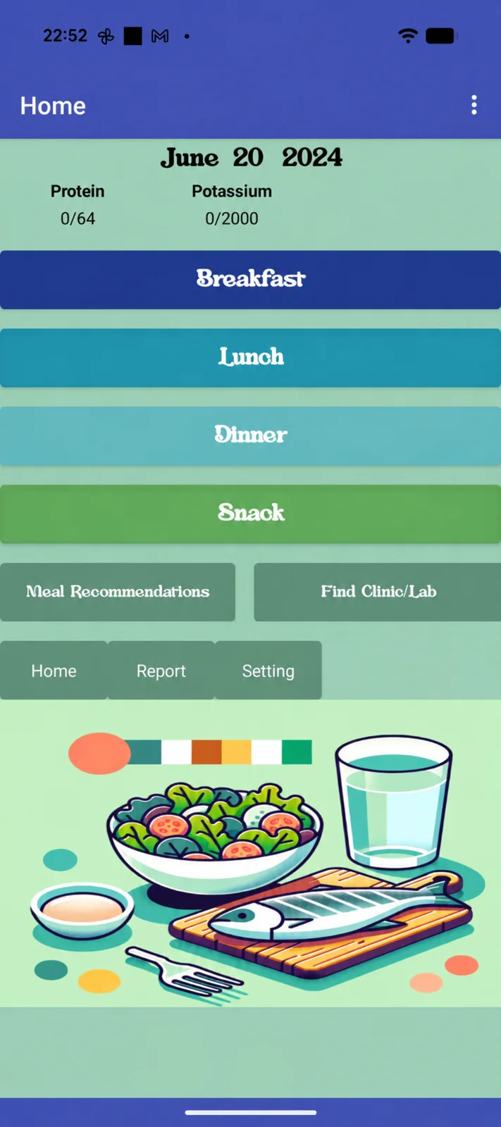 Version 2 Kidney Buddy home screen