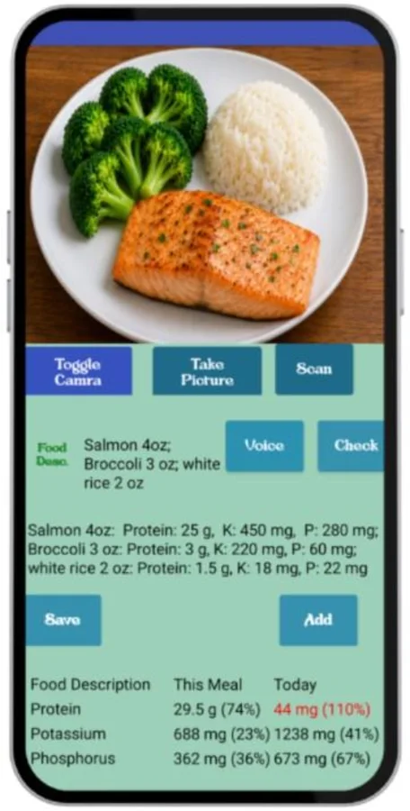 Version 4 Kidney Buddy Android product dashboard